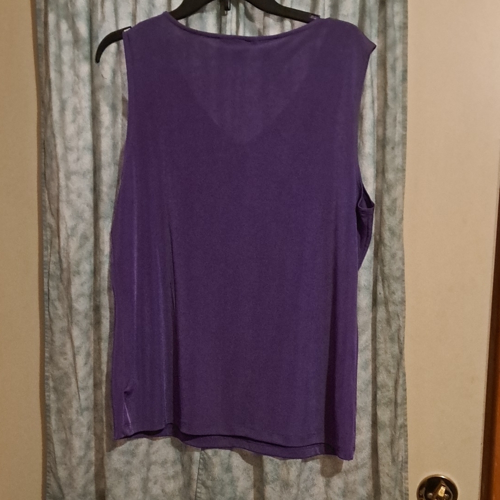 Purple Sleeveless Top with Rhinestone Detailing LAURA ASHLEY - Picture 3 of 7